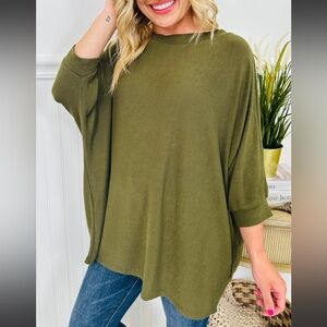 Olive Green Oversized Top